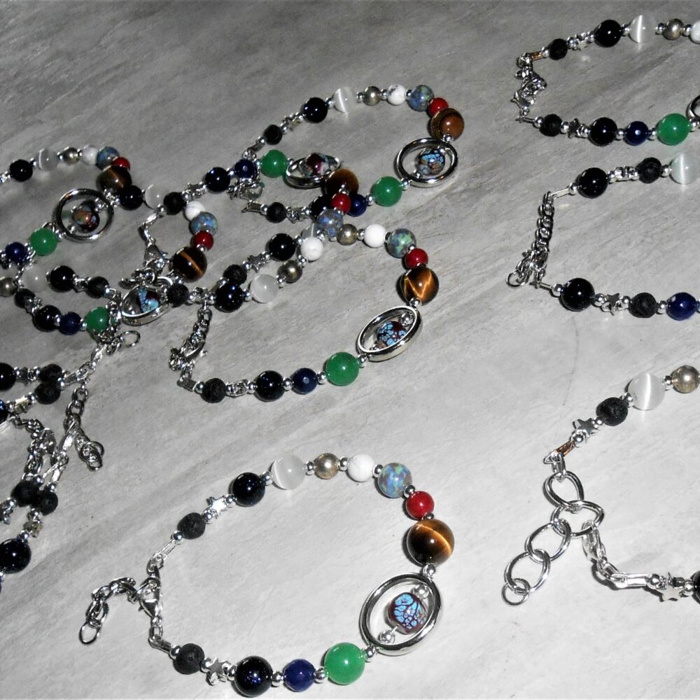 Galaxy Bracelets - Four (4) available Handmade with polished stones